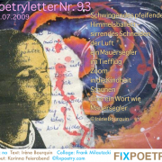 Poetryletter 93, Irène Bourquin, Frank Milautzcki, Korinna Feierabend