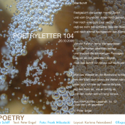 Poetryletter 104, Peter Engel, Frank Milautzcki, Korinna Feierabend