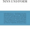 Sinn und Form Heft 1/2014
