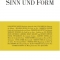 Sinn und Form, Heft 4/2015