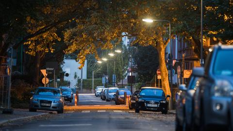 Leere Straße in Frankfurt