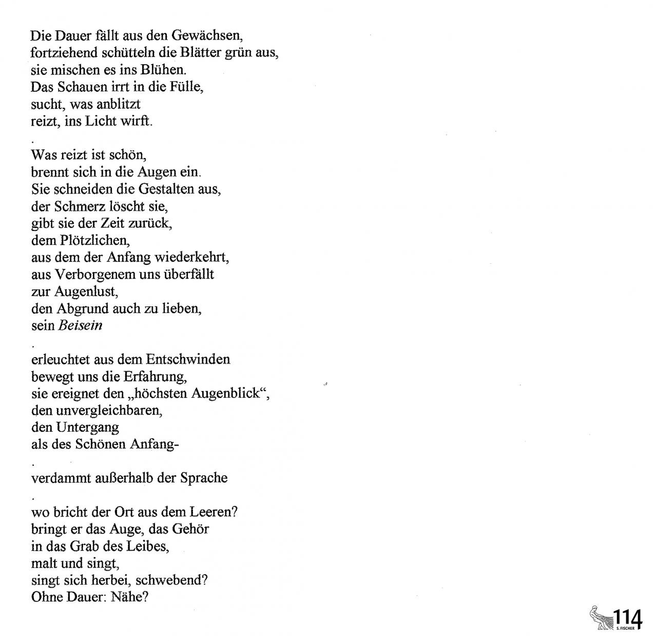 Alfred Kolleritsch, Von dem Schönen