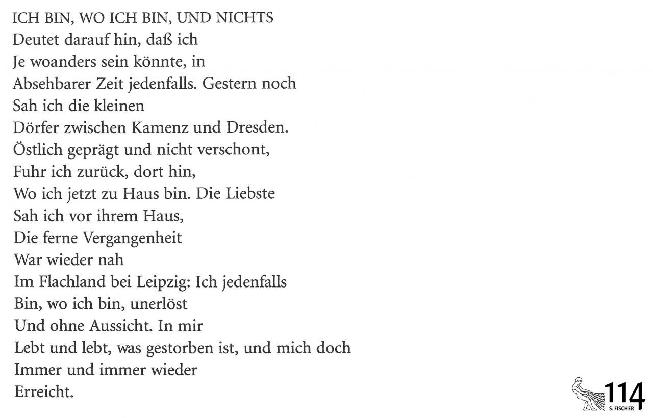 Heinz Czechowski, ICH BIN, WO ICH BIN, UND NICHTS