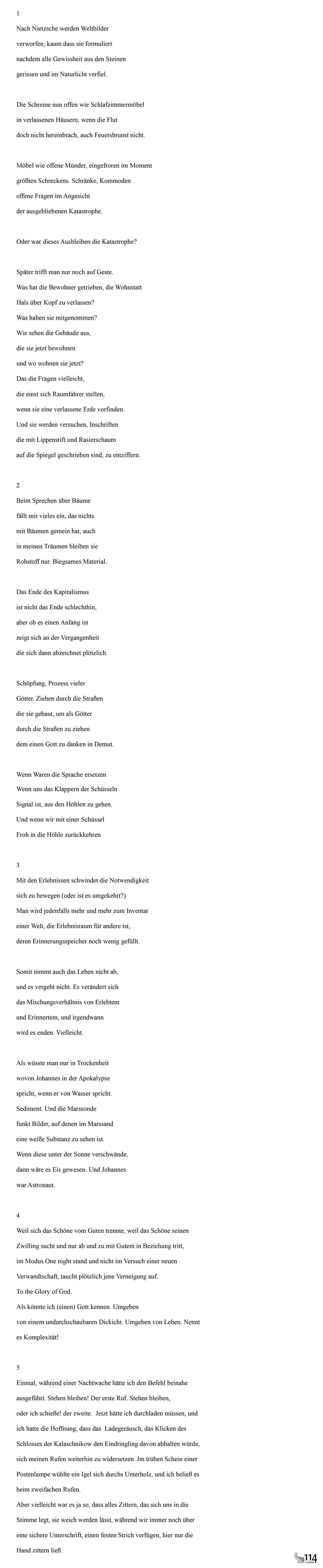 Jan Kuhlbrodt,Das Unvollendete / Der Igel. (Stötzers Abendgebet)