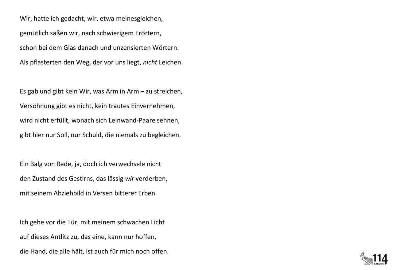 Uwe Kolbe, Vom Zustand