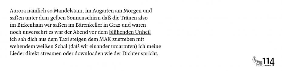 Friederike Mayröcker, Aurora nämlich so Mandelstam