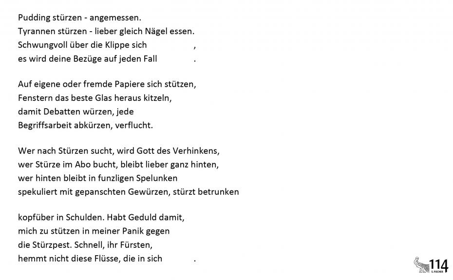 Martina Hefter, Der musizierende Mensch über das Stürzen. Lied
