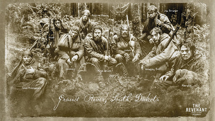 The Rocky Mountain Fur Company: Leonardo Di Caprio, Tom Hardy, Domhnall Gleeson, and Will Poulter in »TheRevenant« | #TheRevenant