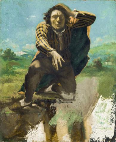 Courbet_2 Gustave Courbet: Le Fou de peur (portrait de l’artiste), ca. 1844/45,
Öl auf Papier auf Leinwand, 60,5 x 50,5 cm, Nasjonalmuseet for kunst, arkitektur og design, Oslo