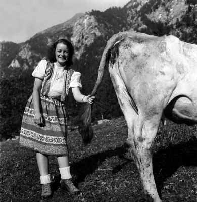 Eine junge Auslandschweizerin in den Walliser Bergen bei Grächen. Nach Ende des Zweiten Weltkriegs reisten Hunderte junge Schweizerinnen und Schweizer für ein paar Wochen aus kriegsversehrten Gebieten zur Erholung in die Schweiz. Betreut wurden sie von der „Stiftung für junge Auslandschweizer“. Das Bild stammt vom August 1945. 

Die Stiftung hat während über hundert Jahren etwa 100’000 Schweizer Kindern und Jugendlichen aus aller Welt die Gelegenheit geboten, für einige Wochen in die Schweiz reisen zu können. Viele lebten in Gastfamilien. Zudem wurden Lagerferien angeboten. 

In der Stiftungsurkunde heisst es: „Der Stiftungszweck ist das Sammeln von Freiplätzen und Geldbeträgen für die Ferienversorgung von Auslandschweizer Kindern ...“.

Vor allem vor, während und nach dem Zweiten Weltkrieg litten viele im Ausland lebende Schweizer Familien grosse Not. Betroffen waren vor allem Kinder. Ihnen wollte die Stiftung einige unbeschwerte Ferienwochen in der Schweiz vermitteln. Jedes Jahr wurden über 4’000 Kindern und Jugendlichen geholfen. Zudem wurden über 10’000 Lebensmittelpakete an junge Auslandschweizer in Kriegsgebieten verschickt. (Foto: Keystone/Photopress-Archiv/Walter Studer) 