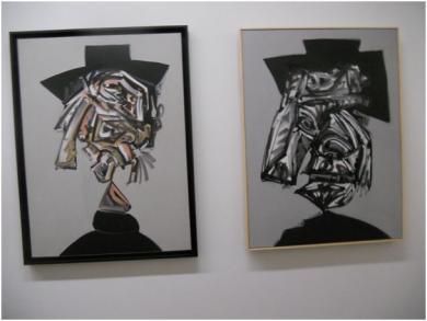 Dora Maar (15.5.83 Nr.1. 1983, Öl auf Leinwand (links) und Dora Maar besucht, 15.8.83. 1983. Öl und Acryl auf Leinwand. Beide 130 x 96,8 cm. 
 (Bild: André Pfenninger )