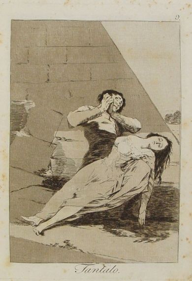 Goya Capricho 9 Francisco de Goya: Tántalo, Capricho 9, Radierung mit Aquatinta (Wikimedia)