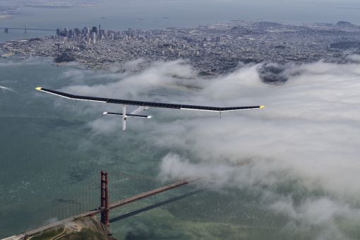 Solar Impulse Golden Gate Solar Impulse über der Golden Gate Bridge