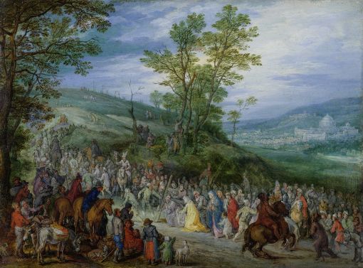 Jan Brueghel d. Ä. Jan Brueghel der Ältere (1568–1625): Der Weg zum Kalvarienberg, um 1605/1610, Öl auf Kupfer, 13,2 x 18 cm, Kunsthaus Zürich, Stiftung Betty und David Koetser, 1986
