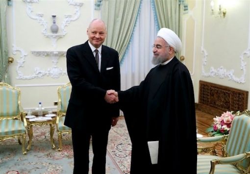 Klor-Berchtold, Rouhani Irans Präsident Hassan Rouhani und Deutschlands Botschafter in Teheran, Michael Klor-Berchtold – Foto: mashreghnews.ir