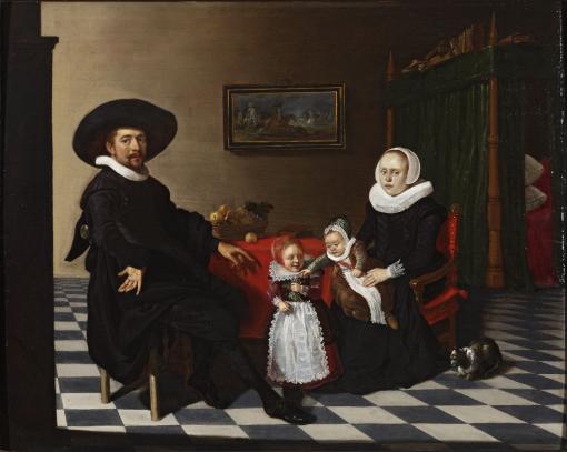 Anthonie Palamedesz, &quot;Bildnis einer bürgerlichen Familie&quot;, 1629, Öl auf Holz, 52,5 x 66 cm