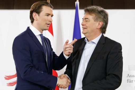 Kurz, Kogler Zum ersten Mal in der Geschichte Österreichs bilden die konservative ÖVP und die Grünen eine Regierung. Im Bild: Der alte und neue Bundeskanzler Sebastian Kurz (links) und Grünen-Chef Werner Kogler. Das Bündnis löst die frühere ÖVP-FPÖ-Regierung ab, die nach dem Ibiza-Skandal von FPÖ-Parteichef Heinz-Christian Strache zerbrach. (Foto: Keystone/EPA/Florian Wieser)