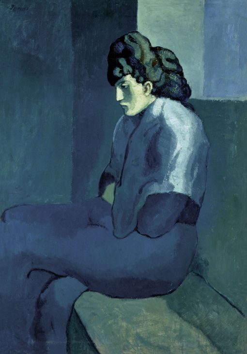 Pablo Picasso, Femme assise au fichu Pablo Picasso, Femme assise au fichu, 1901, Öl auf Leinwand, 100 x 69,2 cm
The Detroit Institute of Arts, Vermächtnis von Robert H. Tannahill
© Succession Picasso / 2018, ProLitteris, Zürich
Foto: © Bridgeman Images
