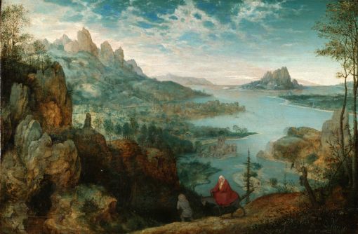 Bruegel Flucht Pieter Bruegel d. Ä.: Landschaft mit Flucht nach Ägypten (1563), Öl auf Holz, 37.1 x 55.6 cm, The Cortauld Institute of Art (Wikimedia)