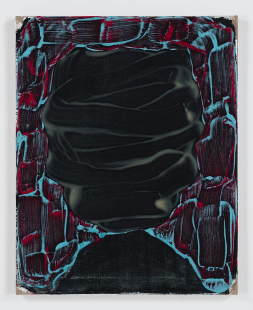 Robert Janitz Eines der in Winterthur gezeigten heutigen Echos auf Lichtensteins «Brushstrokes» stammt von Robert Janitz (*1962):Two English Girls, 2016; Öl, Wachs, Mehl auf Leinwand, 63.5 × 50.8 cm; Courtesy the artist and Meyer Riegger, Berlin/Karlsruhe