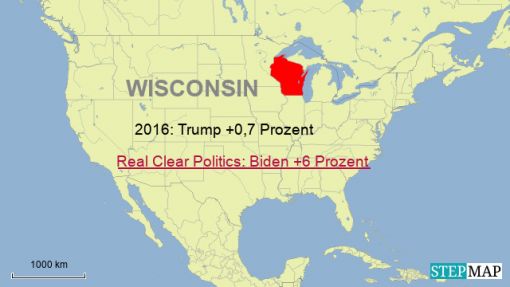 Wisconsin Wisconsin, 10 Wahlleute, Electors, Elektorenstimmen