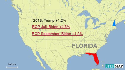 Florida Florida: 29 Wahlleute, Electors, Elektorenstimmen