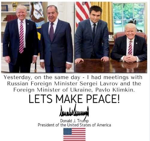 Trum/Pawrow Klimkin/Trump Foto: Trump Twitter Russia / Ukraine
