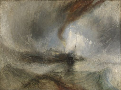 Turner, Snow Storm Joseph Mallord William Turner: Snow Storm – Steam-Boat off a Harbour’s Mouth making signals in Shallow Water, and going by the lead. The Author was in this Storm on the Night the Ariel left Harwich, 91.4 x 121.9 cm, © Tate, London, 2019