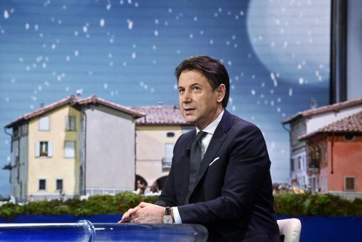Giuseppe Conte Conte am Mittwoch, 23. Dezember, in der Fernsehsendung „Porta a porta“ (Foto: Keystone, EPA/Riccardo Antimiani)
