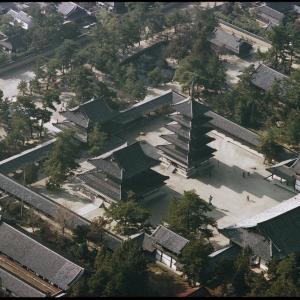  Der Tempelbezirk des Horyu-ji bei Nara, Hauptsitz der budhistischen Shotoku-Sekte, enthält die ältesten Holzbauten Japans und der Welt.

Das Flugbild zeigt den von einem überdachten Wandelgang umgebenen Tempelhof des Westbezirks, mit der fünfstöckigen Pagode (erbaut 607) und der Goldenen Halle (Kondo). Die Tempelanlagen bei und in Nara, unvergleichliche Zeugnisse asiatischer Sakralarchitektur und ein Nonplusultra des Holzbaus, zogen mit erstaunlicher Verspätung ins Pantheon des Welterbes ein: der Horyu-ji 1993, die Heiligtümer von Nara sogar erst l998. Japan zögerte beim Beitritt zur Welterbekonvention vielleicht auch aus Angst, schon mit den ersten Kandidaten beim Welterbekomitee durchzufallen, an der Klippe der Forderung nach Authentizität zu scheitern.

Die Konvention hatte „Authentizität“ –  den Grundanspruch an jedes Weltkulturgut – lange etwas zu vordergründig am Material, nämlich Stein, festgemacht; Lehm, Stroh, Holz fielen als wenig dauerhafte Baustoffe fast zwangsläufig aus Abschied und Traktanden. Die Einsicht in die Untauglichkeit eines Rasters, der viele Welterbegüter in Asien und Afrika aussperrte, setzte schliesslich ein Umdenken in Gang. An einer Tagung in l994 in – wo sonst? – Nara befreiten die Experten endlich die „Authentizität“ aus dem Materialkorsett. Viele Holzbauten in Japan  berücksichtigen von Anfang an modular den zukünftigen Ersatz von Bauteilen. Einige Tempelkomplexe kennen sogar eine „Umzugshalle“: dort nehmen während Reparaturarbeiten am Haupttempel vorübergehend die Geister Quartier. Ohne unermüdliche Wartung würden nach Jahrhunderten nur malerische Haufen von gebrannten Dachziegeln auf den Steinfliesen der Fundamente übrig bleiben.

Authentisch ist ein Architekturdenkmal in seiner Ganzheit, ungeachtet ausgebesserter oder gar ersetzter Bauteile – eine Ganzheit, die über mehr als ein Jahrtausend mit traditionellen Mitteln gegen Feuer, Wind und Wasser verteidigt wurde. Der Horyu Tempel dokumentiert einen Knackpunkt in der japanischen Geschichte: die Übernahme chinesischer Architektur und mit ihr der buddhistischen Religion. Er galt von Anfang an als Garant des Reichs und durfte daher darauf zählen, dass die auf seinen Unterhalt gerichteten Anstrengungen nie erlahmen würden. 670 wurde er das erste Mal das Opfer von Feuer; ein Blitzschlag äscherte das Heiligtum ein. Aber schon vierzig Jahre später stand Horyu-ji in seiner erlesenen Eleganz wieder. Brandkatastrophen punktieren seine Geschichte. 1949 brannte der Kondo, der als Gebetshalle gedient hatte, nieder und wurde mit neuen Stämmen wieder aufgebaut: „das älteste Holzgebäude der Welt“, eine vielleicht etwas strapaziöse Auslegung von „Authentizität“. – Jahr des Flugbilds: 1992 (Copyright Georg Gerster/Keystone)
