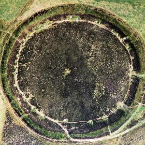 Copyright: Georg Gerster/Keystone

Der Orkney-Archipel vor Schottlands Nordküste, an die 70 Inseln und Inselchen, hat im Vereinigten Königreich nicht seinesgleichen, was die Konzentration vorgeschichtlicher Fundstellen angeht. Ein Besucher, der sich auf eine einzige der vier Stätten beschränken müsste, litte unter der Qual der Wahl. Das Hügelgrab„Maeshowe“, aufgeschüttet schon vor 3000 v.Chr., vermutlich die älteste der 1999 dem Welterbe zugeschlagenen Stätten, ist ein mehrkammeriges Ganggrab, erstaunlich in seinem bautechnischen Knowhow von Trockenmauerwerk. Die  Kragsteinkuppel über der Hauptgrabkammer war das reine Wunder: sie hat mörtellos 5000 Jahre überdauert. (Jetzt ist sie durch eine Betondecke ersetzt.) Und dann gibt es da Skara Brae, ein einzigartiges steinzeitliches Dorf, und zwei aussergewöhnliche Henge-Mäler mit Steinkreisen: die „Standing Stones of Stennes“ und der Ring von Brodgar. Die Qual der Wahl kann sich übrigens jeder ersparen, der gut zu Fuss ist: wenigstens Maeshowe und die Steinkreise liegen auf der Landenge zwischen zwei Lochs in Marschdistanz von einander.

Der Steinkreis von Brodgar behauptet unter den Megalithdenkmälern Grossbritanniens und Europas eine Sonderstellung. Da ist einmal seine respektable Grösse (104 Meter Durchmesser). Nur zwei Steinkreise – Avebury und Stanton Drew in England – sind noch grösser. Und dann ist da die erstaunliche Genauigkeit der Kreisform. Heute stehen noch 27 Megalithen, 2,1 bis 4,7 Meter hohe Steine, auf dem Kreis. Man rechnet den Ring von Brodgar im allgemeinen zu den Henges – Erdwerken, die mit einer Graben-Wall-Kombination einen runden oder ovalen Raum eingrenzen. Puristen bemäkeln freilich, dass beim Ring von Brodgar der Wall fehlt. Dafür liefert allerdings der Graben, der abschnittsweise in den gewachsenen Fels eingetieft ist, eine umso deutlichere Begrenzung. Zweck und Bedeutung des aufwendigen Bauwerks? Ein Heiligtum? Ein Zeremonial-, ein Kultplatz?

Die Heraufsetzung ihres Alters um fast ein Jahrtausend, das die  mit der  Radiokarbonmethode seit 1946 gewonnenen Daten nahe legten, sicherte die Mündigkeit der megalithischen Denkmäler Westeuropas; sie waren nicht bloss, wie man bisher angenommen hatte, Ableger und Ausläufer der vorderorientalischen Zivilisationswiege. „Ex tenebris“ statt „ex oriente lux“, die neblige Thule hatte Vortritt vor der sonnigen Ägäis. Westeuropas Megalithikum, d.h. die Zeit der grossen Steinsetzungen mit Spuren von der Iberischen Halbinsel bis hinauf zu den Shetlandinseln erfreute sich wachsender Aufmerksamkeit. Der Hinkel- und Bautasteine, der Menhire, Dolmen und Henges bemächtigten sich die Geheimniskrämer, die die Mysterienlüsternheit einer gänzlich ernüchterten Welt in Bestseller ummünzrten. Seriöse Forscher bearbeiteten archäoastronomische Fragestellungen: hatten die Steinsetzungen astronomisch-kalendarische Bedeutung? Alexander Thom, emeritierter Professor der Ingenieurwissenschaften der Universität Oxford, und sein Sohn Archibald hielten den Ring von Brodgar für ein Mondobservatorium. Dessen Benützer nahmen Teile des Steinkreises sowie mit ihm vergesellschaftete Steinhaufen als Kimme, als Korn dienten natürliche Geländemarken – etwa eine bestimmte Klippe der Nachbarinsel Hoy in über 13 Kilometer Entfernung. Mit dieser Visiereinrichtung zielten sie auf kalenderwichtige Aufgänge oder Untergänge des Monds am Horizont. Die Thoms glaubten ausserdem, in allen Megalithbauten, auch den iberischen und bretonischen, ein Einheitsmass, den Megalithischen Yard (82,9 Zentimeter), zu erkennen. Ob man nicht Menschen der schriftlosen Frühzeit mit so vielen Ansprüchen an himmelskundliches, geometrisches und vermessungstechnisches Wissen überfordert? Die zünftige Wissenschaft hat ihre Skepsis gegenüber den Ergebnissen der Thoms, und deren Deutungen nie überwunden.

Bis in unser Jahrhundert war die Kreisfläche innerhalb des Rings archäologisch nicht untersucht worden. Jane Downes , Leiterin des Departements für Archäologie am Orkney College UHI, machte sich endlich im Sommer 2008 mit einem Kollegen, Colin Richards, ans Werk. Ihre Arbeit galt vor allem zwei Fragestellungen – der originalen Zahl der Megalithen im Ring und dessen Alter. Sie werden die Ergebnisse nächstens veröffentlichen. Einer Email von Jane Downsend (22. 10. 2013) entnehme ich, dass die Grabung die überlieferte Zahl der „grossen Steine“ bestätigte, aber weiterhin ohne Gewähr: auf dem Kreis standen „wahrscheinlich circa 60 Steine“. Bisherige Altersangaben datierten die Entstehung des Rings von Brodgar meist in die zweite Hälfte des dritten vorchristlichen Jahrtausends. Die Ausgräber fügten seinem Alter einige Jahrhunderte hinzu – sie datieren ihn jetzt „um die Mitte des dritten Jahrtausends v. Chr.“ Im gleichen Jahr stahl übrigens eine Grabung auf der gleichen Landenge, unweit des Rings von Brodgar, dem Steinkreis die Schau. Die seit 2003 laufende Grabung „Ness of Brodgar“ zog 2008 die Grasnarbe über einem zwischen 3200 und 2300 v. Ch. entstandenen Monumentalgebäude weg, das man nur als Kultanlage, als Tempel, als Heiligtum verstehen kann. Die jungsteinzeitlichen Bewohner erspürten offenbar in diesem Teil der Orkney-Insel Mainland ein religiöses Kraftzentrum. Und bei Bauten und Steinsetzungen dachten und planten sie gross. – Jahr des Flugbilds: 1976  (Copyright Georg Gerster/Keystone)