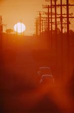 Sonnenuntergang, Sepulveda-Boulevard, Los Angeles, Kalifornien, 1953 © Emil Schulthess / Fotostiftung Schweiz