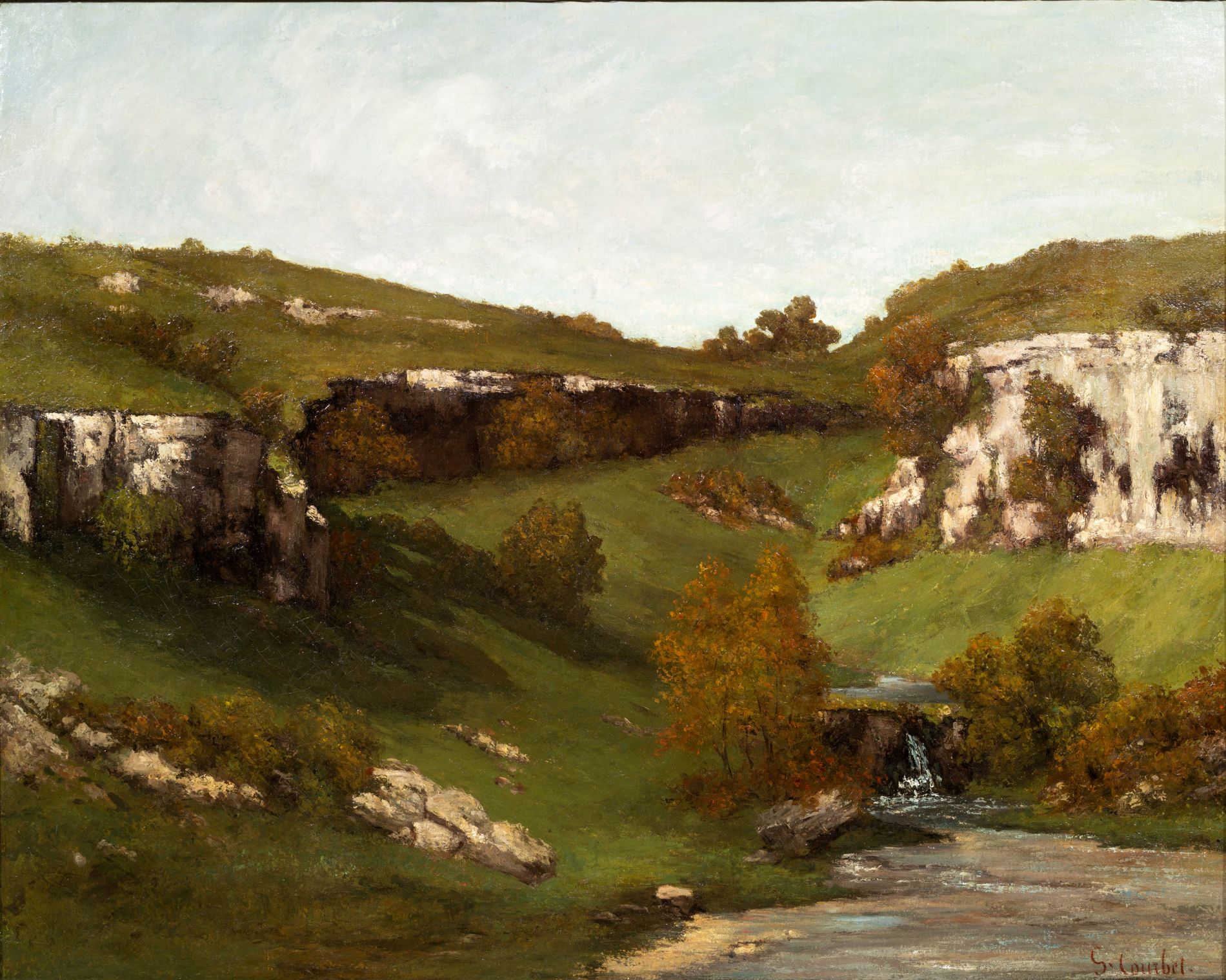 Gustave Courbet: Vue de la vallée de Manbouc, um 1865, Öl auf Leinwand, 65,5 x 81 cm, Paris, Sammlung Éric Turquin