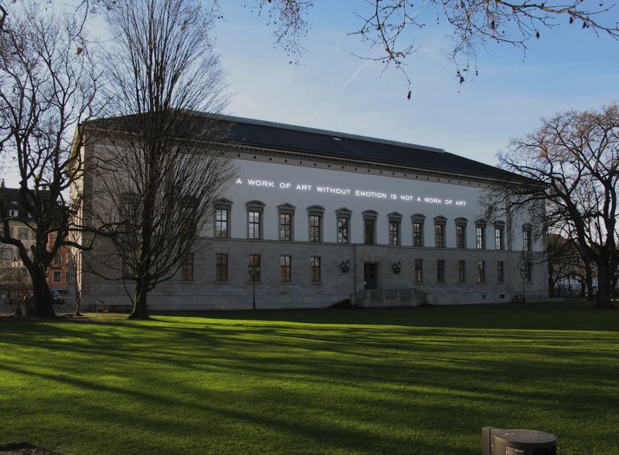 Bethan Huws: Untitled (A WORK OF ART WITHOUT EMOTION IS NOT
A WORK OF ART / ARE YOU SURE?), 2020/2021; Kunst Museum Winterthur, Schenkung des Galerievereins, Freunde Kunst Museum Winterthur, 2021; © 2021, Bethan Huws / ProLitteris, Zurich