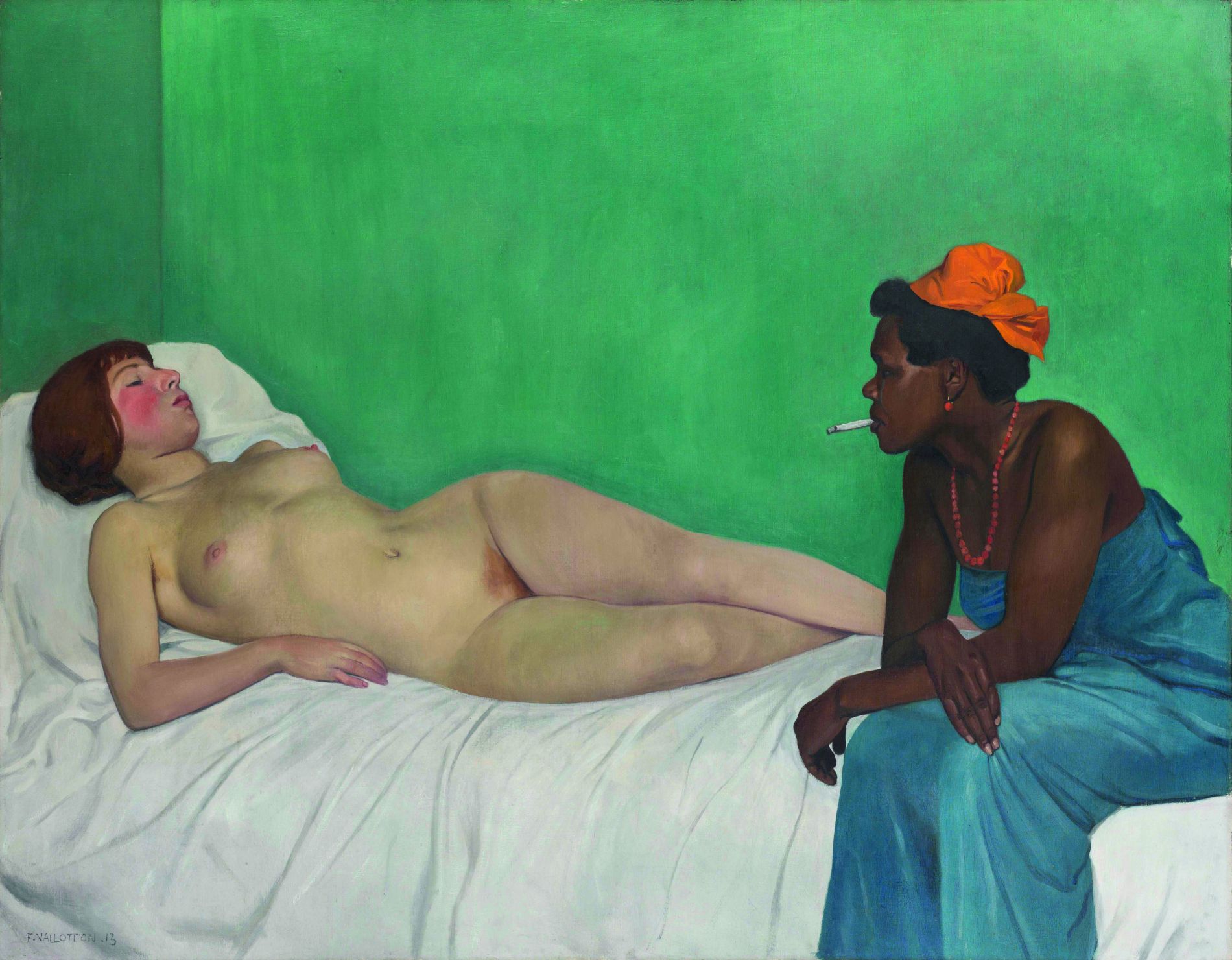 Félix Vallotton: La Blanche et la Noire (1913), Öl auf Leinwand, 114 x 147 cm, Dauerleihgabe Hahnloser/Jaeggli Stiftung, Kunstmuseum Bern, Fotografie: Reto Pedrini, Zürich