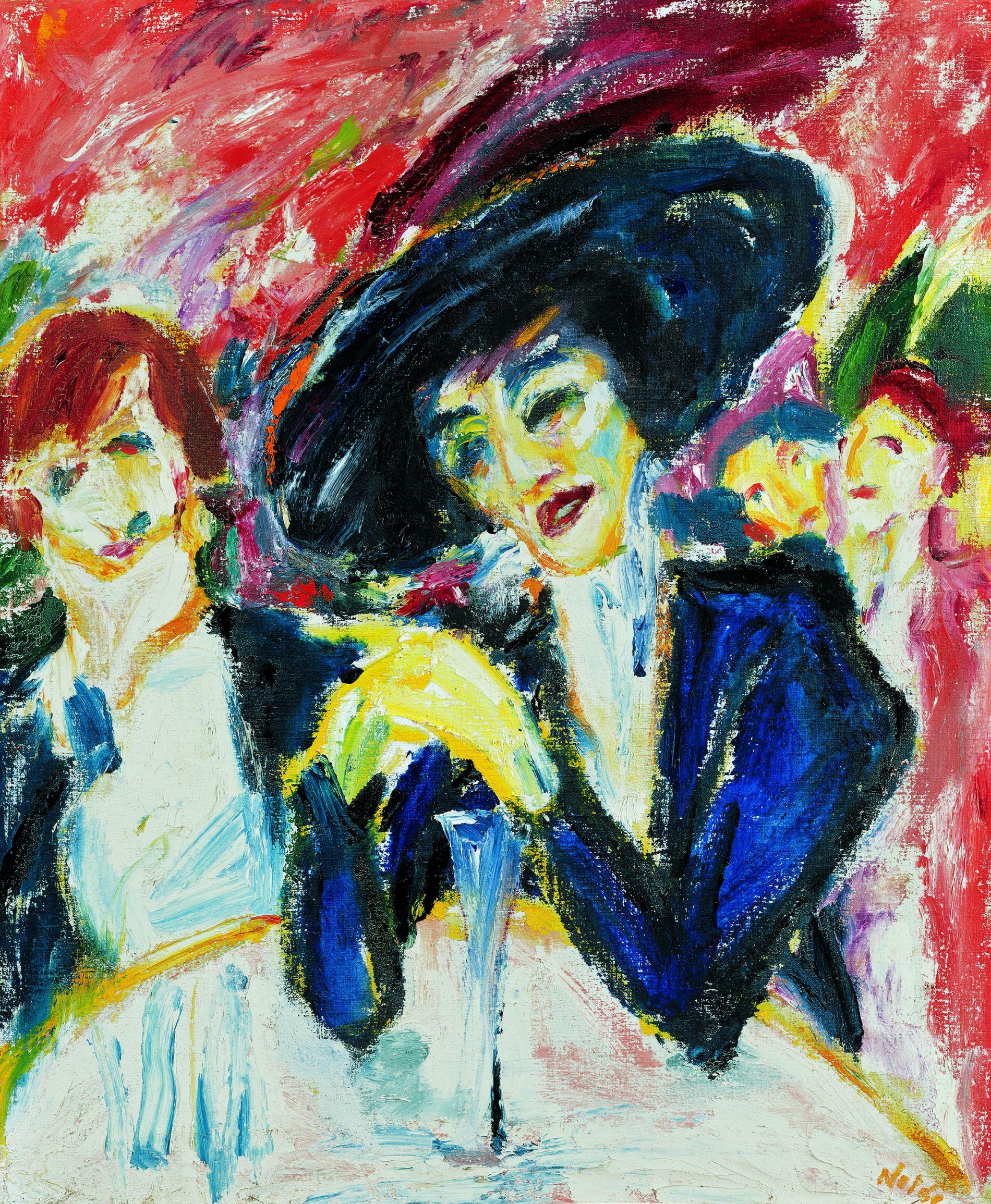 Emil Nolde: «Am Weintisch», 1911, Öl auf Leinwand, 88,5 x 73,5 cm, Nolde Stiftung Seebüll, © Nolde Stiftung Seebüll, Foto: Fotowerkstatt Elke Walford und Dirk Dunkelberg