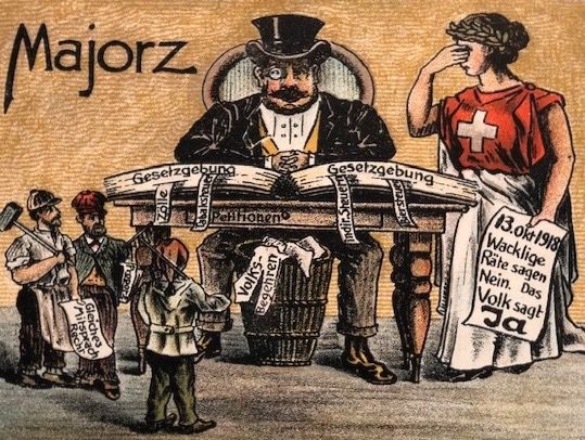 Abstimmungsplakat: Majorz? (Bild: Landesmuseum)