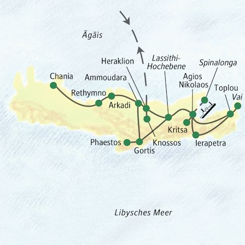 Kreta-Reiseroute