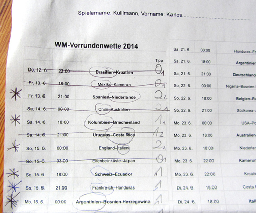 Katja Kullmann WM-Vorrundenwette 2014 © Katja Kullmann