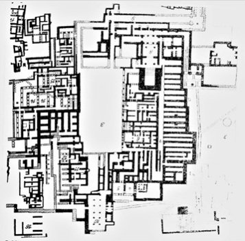 Die Grabungsstätte Knossos. Sir Arthur Evans hielt den gesamten Palast des Minos für das Labyrinth.