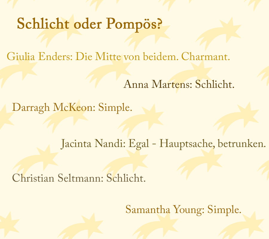 01 schlicht oder pompoes