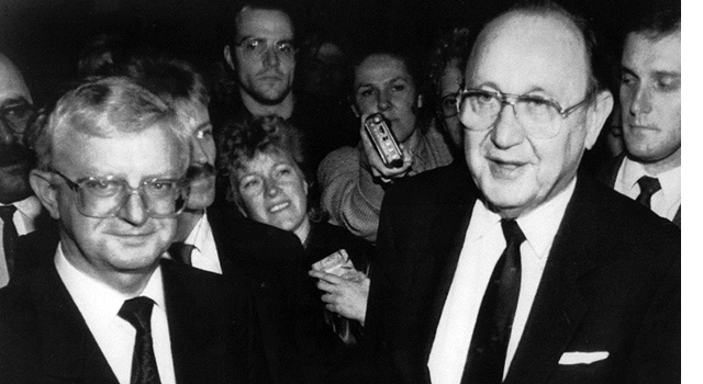 Dr. Rudolf Seiters und Hans-Dietrich Genscher