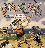 detail from cover of a Pinocchio book