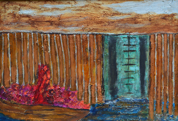 Die Ankunft Holz 45x53