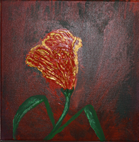 Einsame Blume 30x30