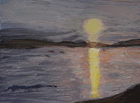 Abend am Zürichsee 30x40