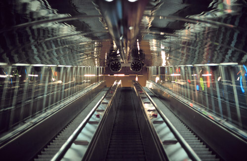 Rolltreppe, U-Bahn Station, Helsinki