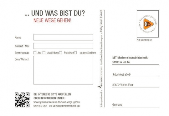 Der Clou: Auf der Rückseite der City Card findet sich eine Kurzbewerbung