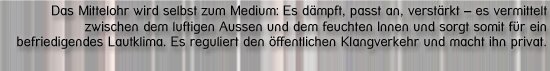 [Das Ohr ist ein organisches Interface zwischen dem akustischen Außen und dem auditiven Innen.]