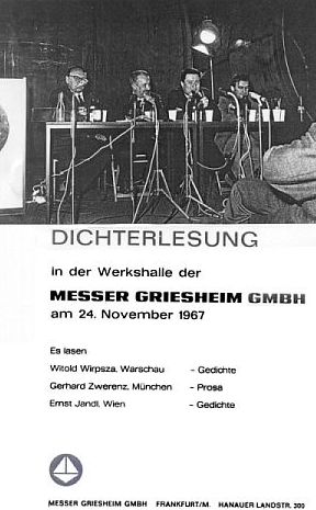 Ernst Jandl, Witold Wirpsza,  Horst Bingel, Gerhard Zwerenz